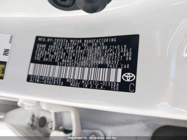 Toyota COROLLA SE 2020 5YFS4RCE3LP026823 Image 9