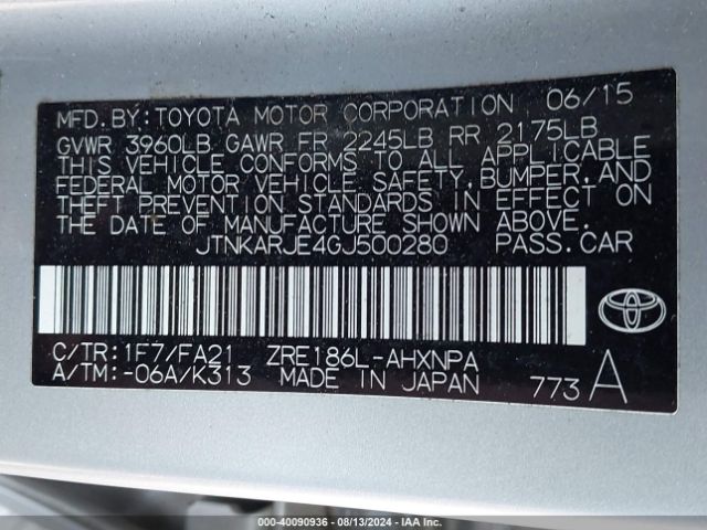 JTNKARJE4GJ500280 Scion IM