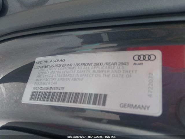 2021 AUDI A7 SPORTBACK WAUV2AF25MN035475 Photo 8