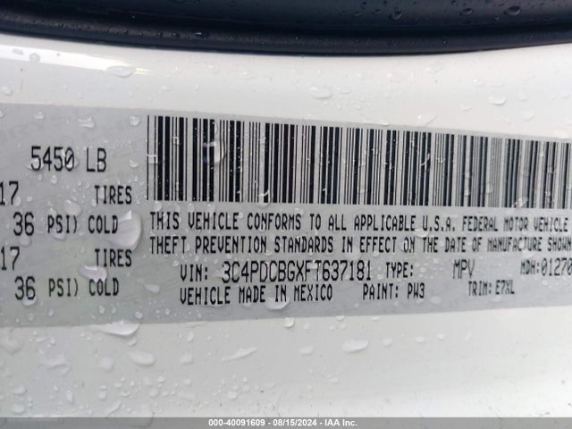 Dodge Journey Sxt 2015 3C4PDCBGXFT637181 Image 9