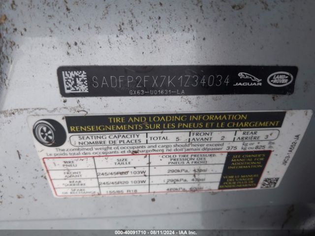 2019 JAGUAR E-PACE SADFP2FX7K1Z34034 Photo 8