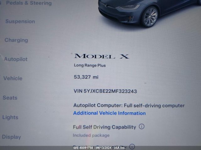 5YJXCBE22MF323243 Tesla Model X Long Range Dual Motor All-wheel Drive/long Range Plus Dual Motor All-wheel Drive