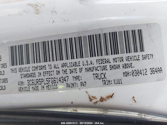 RAM 2500 Longhorn 2015 3C6UR5PL5FG614347 Image 9