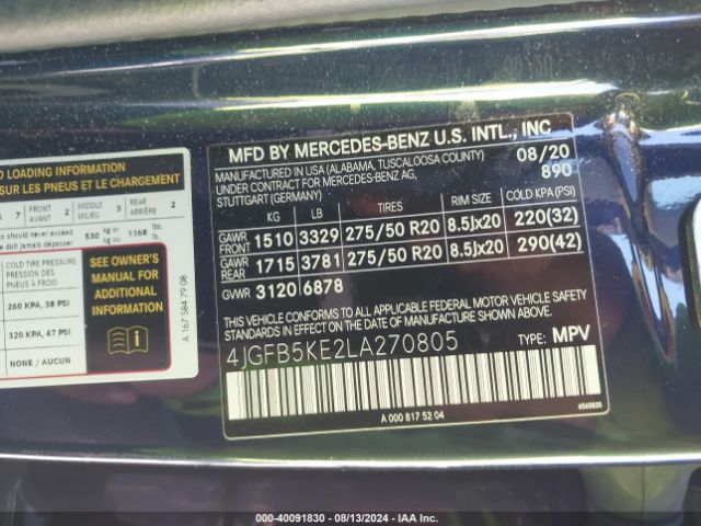 4JGFB5KE2LA270805 Mercedes-Benz Gle 450 4matic