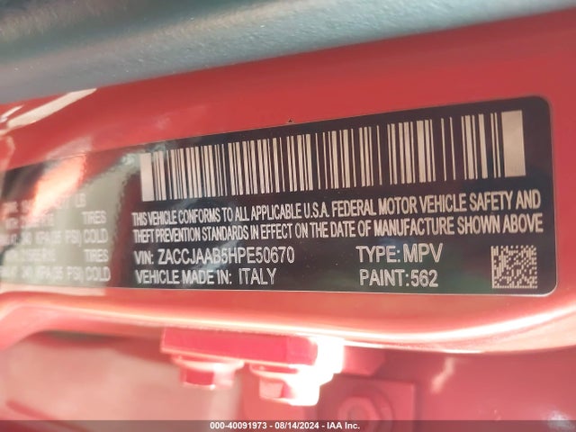 ZACCJAAB5HPE50670 Jeep Renegade Sport Fwd