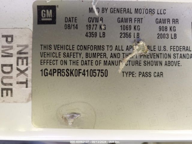 1G4PR5SK0F4105750 Buick Verano Convenience Group