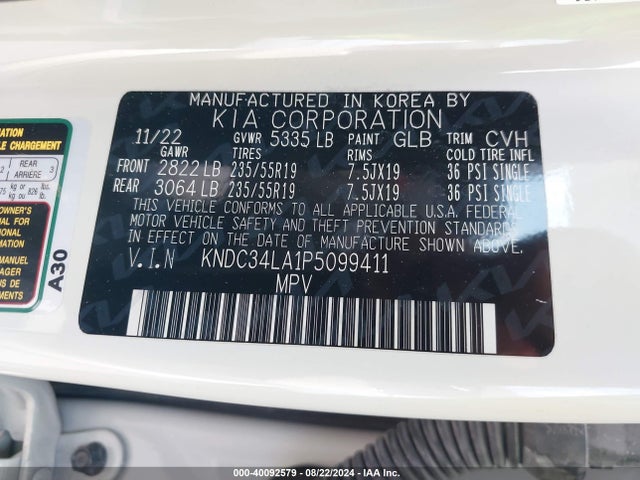 KIA Ev6 Wind 2023 KNDC34LA1P5099411 Image 9
