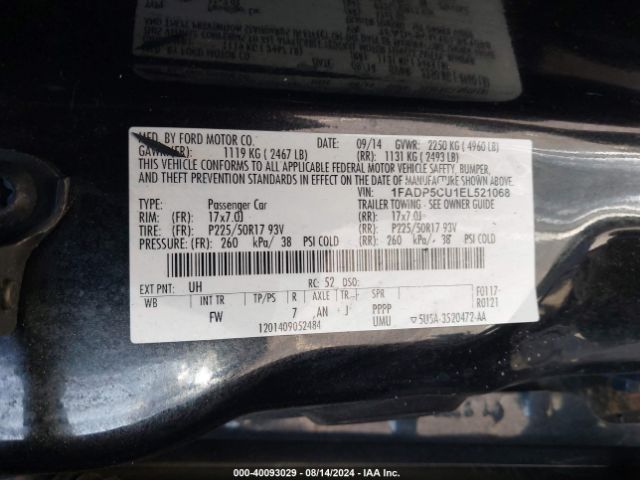 1FADP5CU1EL521068 Ford C-max Energi Sel
