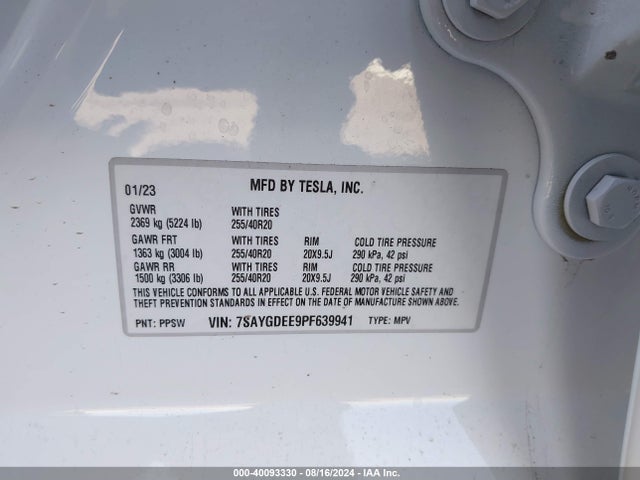 2023 TESLA MODEL Y 7SAYGDEE9PF639941 Photo 8