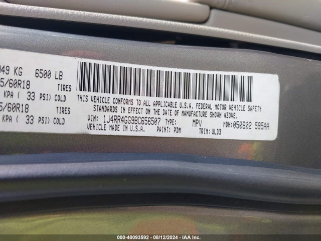Aukcja sprzedaży 2011 Jeep Grand Cherokee Laredo, vin: 1J4RR4GG9BC656507, numer aukcji: 40093592