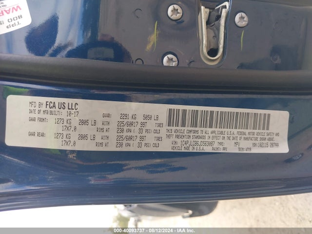 1C4PJLCB6JD563087 Jeep Cherokee Latitude Fwd