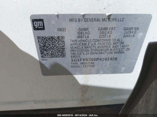 1G1FY6S05P4191428 Chevrolet Bolt Euv Fwd Lt