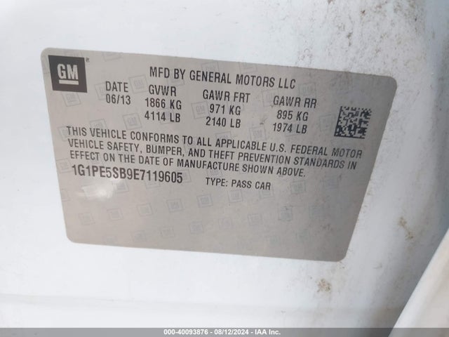 Chevrolet Cruze 2lt Auto 2014 1G1PE5SB9E7119605 Image 9