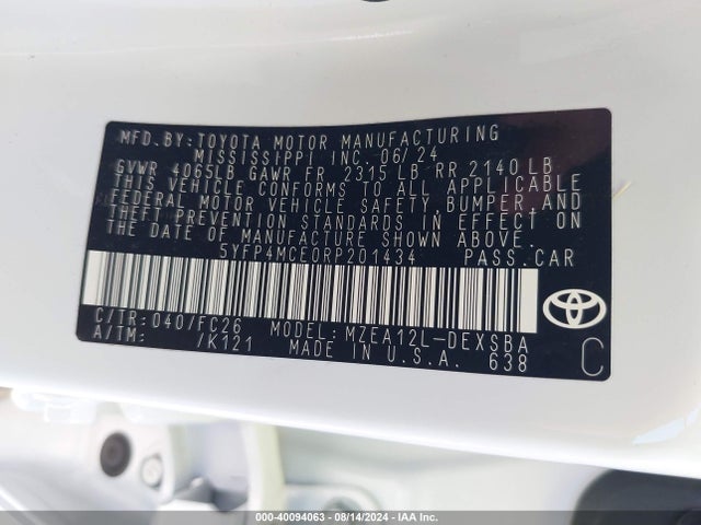 Toyota COROLLA SE 2024 5YFP4MCE0RP201434 Image 9