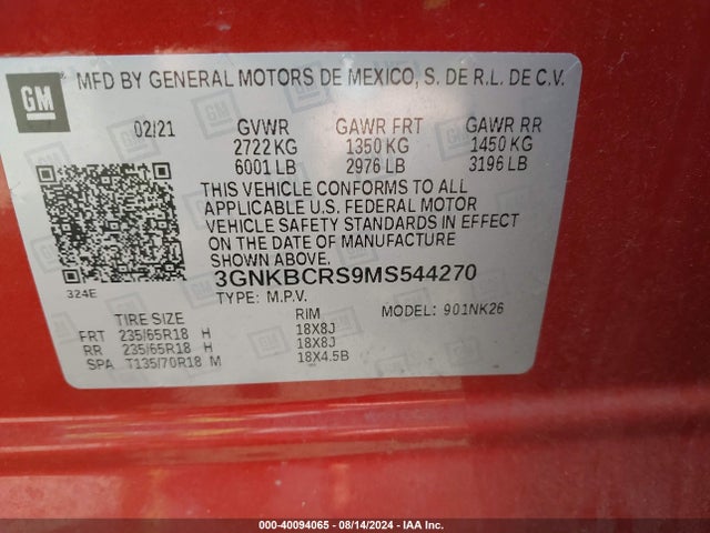 Chevrolet Blazer Fwd 2lt 2021 3GNKBCRS9MS544270 Image 9