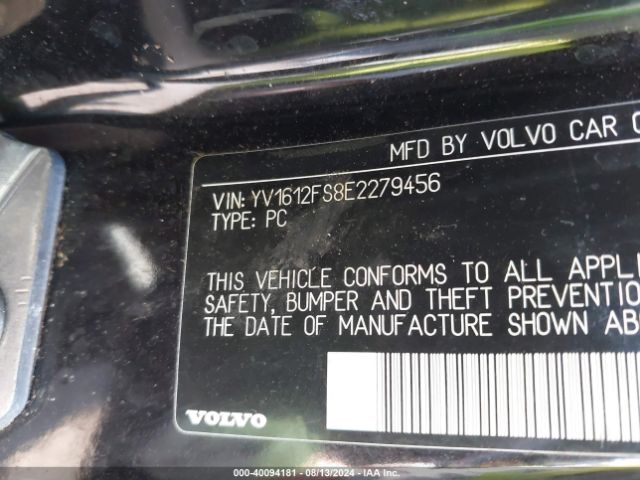 YV1612FS8E2279456 Volvo S60 T5/t5 Platinum/t5 Premier/t5 Premier Plus