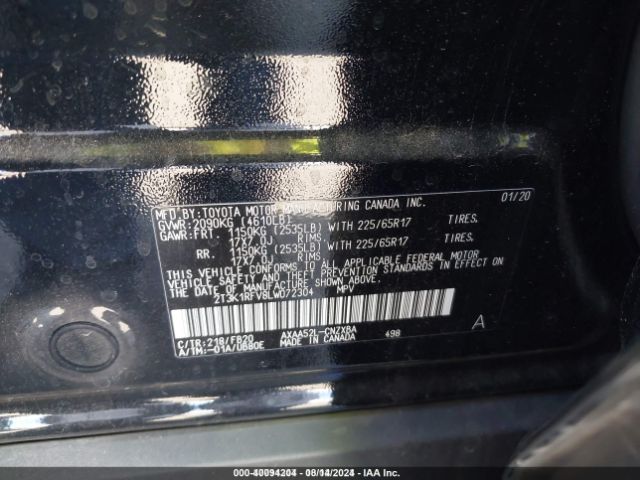 2T3K1RFV8LW072304 Toyota RAV4 LE