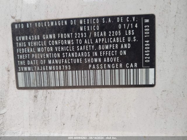 3VWML7AJ6EM608793 Volkswagen Jetta Sportwagen 2.0l Tdi