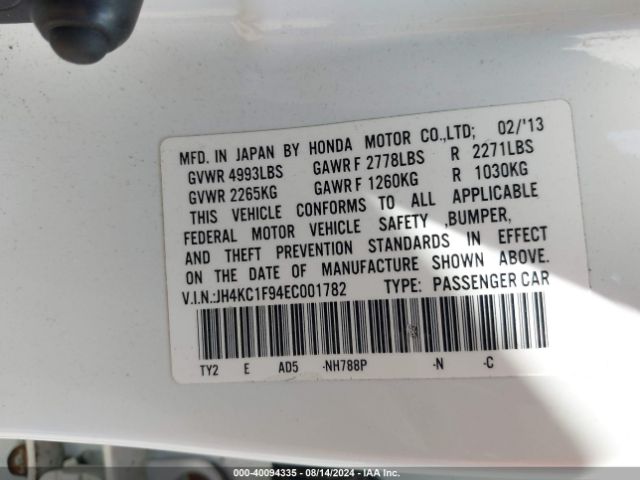 JH4KC1F94EC001782 Acura RLX