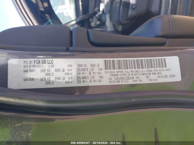 1C4RJFBG7LC263140 Jeep Grand Cherokee Limited 4x4