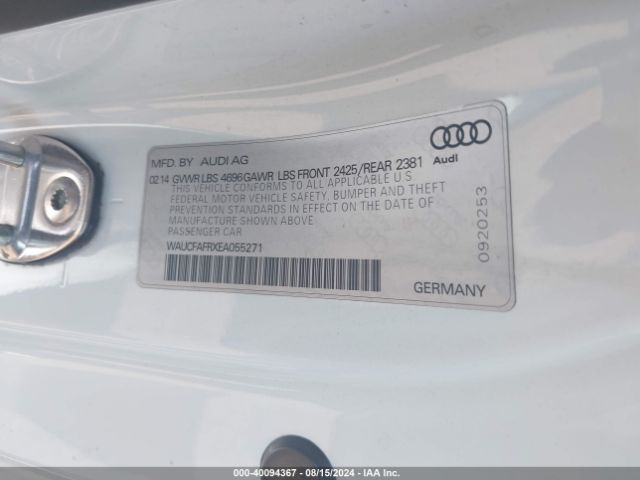 WAUCFAFRXEA055271 Audi A5 2.0t Premium