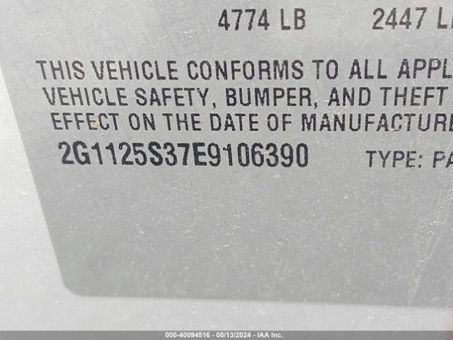 2G1125S37E9106390 Chevrolet Impala 2lt