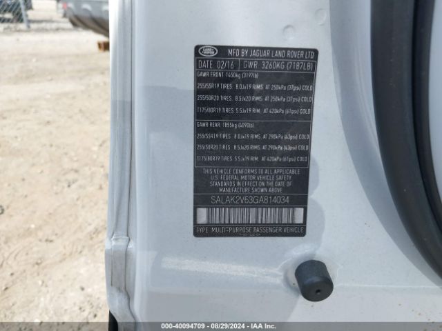 SALAK2V63GA814034 Land Rover LR4