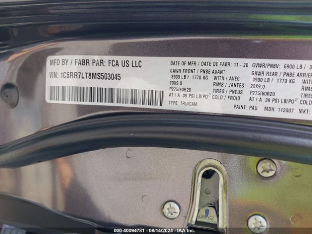 1C6RR7LT8MS503045 RAM 1500 Classic Slt