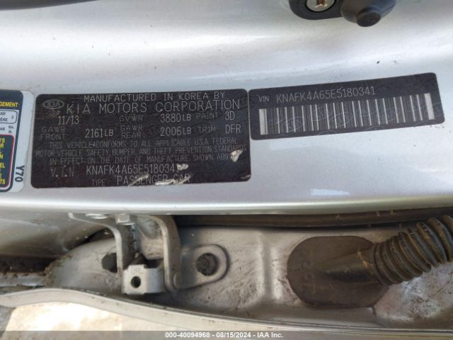 KIA FORTE LX 2014 KNAFK4A65E5180341 Image 9