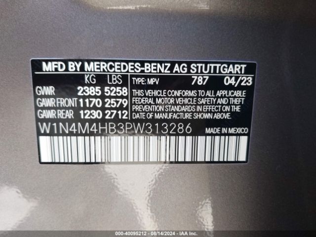 W1N4M4HB3PW313286 Mercedes-Benz Glb 250 4matic