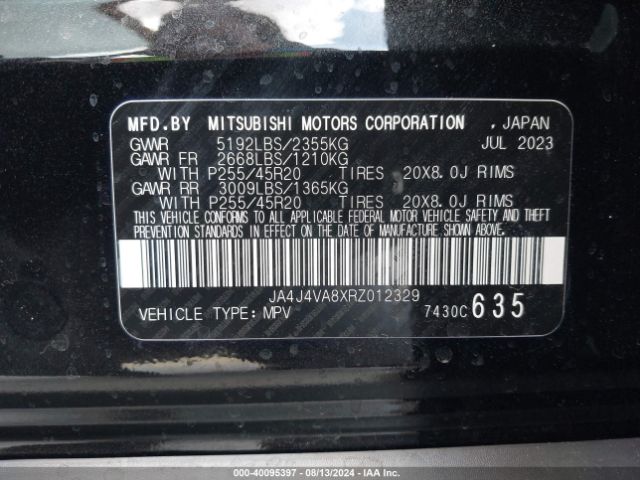 JA4J4VA8XRZ012329 Mitsubishi Outlander Se 2.5 S-awc