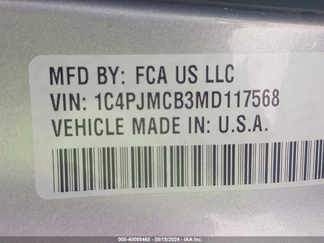 1C4PJMCB3MD117568 Jeep Cherokee Latitude 4x4
