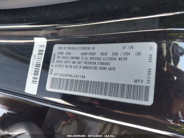 2006 PORSCHE CAYENNE WP1AB29P56LA61196 Photo 8