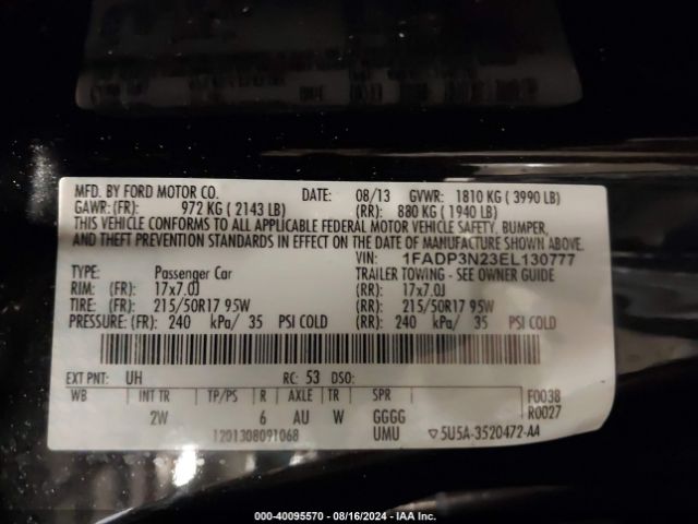 1FADP3N23EL130777 Ford Focus Titanium