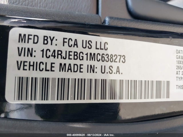 1C4RJEBG1MC638273 Jeep Grand Cherokee Limited 4x2