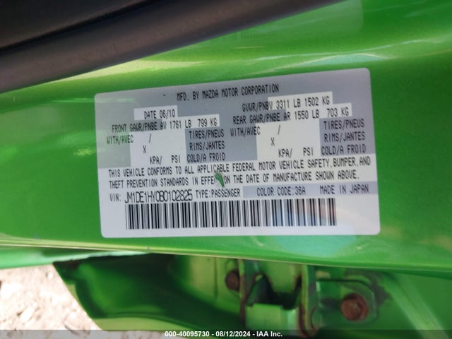 40095730 :رقم المزاد ، JM1DE1HY0B0102825 vin ، 2011 Mazda Mazda2 مزاد بيع