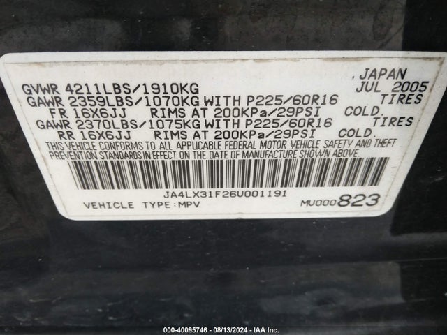 2006 MITSUBISHI OUTLANDER JA4LX31F26U001191 Photo 8