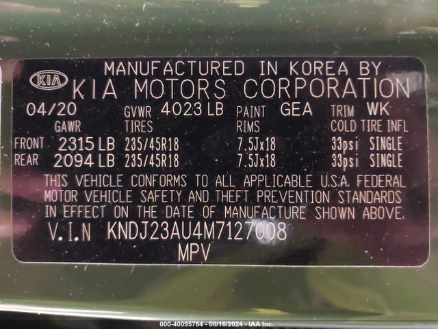 KIA Soul X-line 2021 KNDJ23AU4M7127008 Image 9