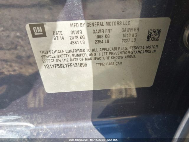 1G11F5SL1FF131895 Chevrolet Malibu 1lz