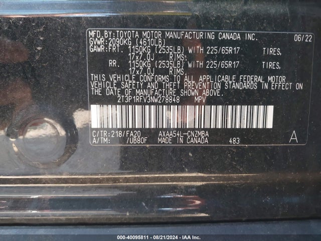 Toyota Rav4 Xle 2022 2T3P1RFV3NW278848 Image 9
