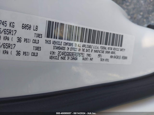 Продаж на аукціоні авто 2014 Dodge Grand Caravan Se, vin: 2C4RDGBG9ER378751, номер лоту: 40095857
