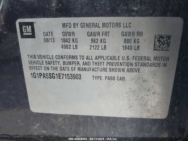 Chevrolet Cruze Ls Auto 2014 1G1PA5SG1E7153903 Image 9
