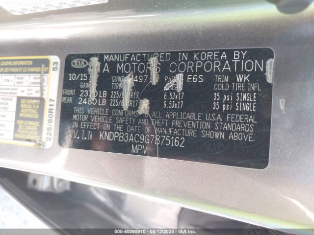 KNDPB3AC9G7875162 KIA Sportage Lx