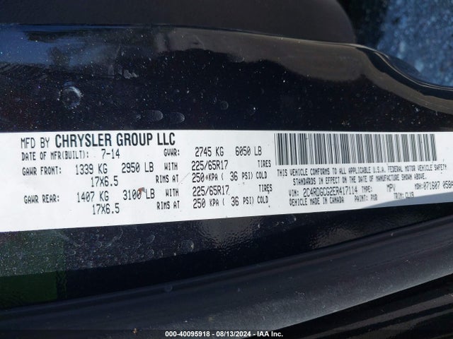 Dodge Grand Caravan Sxt 30th Anniversary 2014 2C4RDGCG2ER417114 Image 9