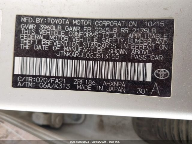 JTNKARJE0GJ513155 Scion IM