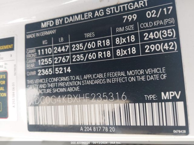 WDC0G4KBXHF235316 Mercedes-Benz Glc 300 4matic
