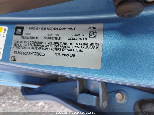 Chevrolet Spark 1lt Cvt 2017 KL8CD6SAXHC730852 Image 9