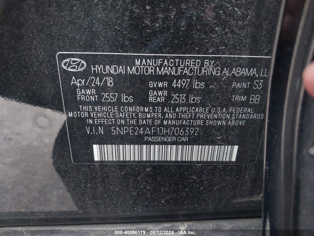 Hyundai SONATA SE 2018 5NPE24AF1JH706392 Image 9