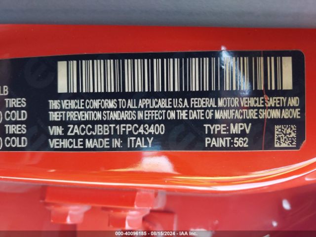 ZACCJBBT1FPC43400 Jeep Renegade Latitude