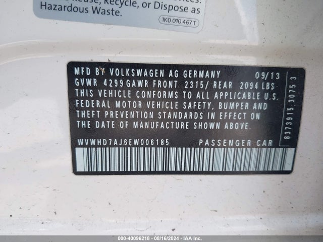 WVWHD7AJ6EW006185 Volkswagen Gti Driver's Edition